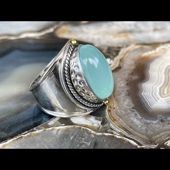 JOYA by Judy Crowell Aqua Chalcedony Ring Size 7 - Picture 6 of 11